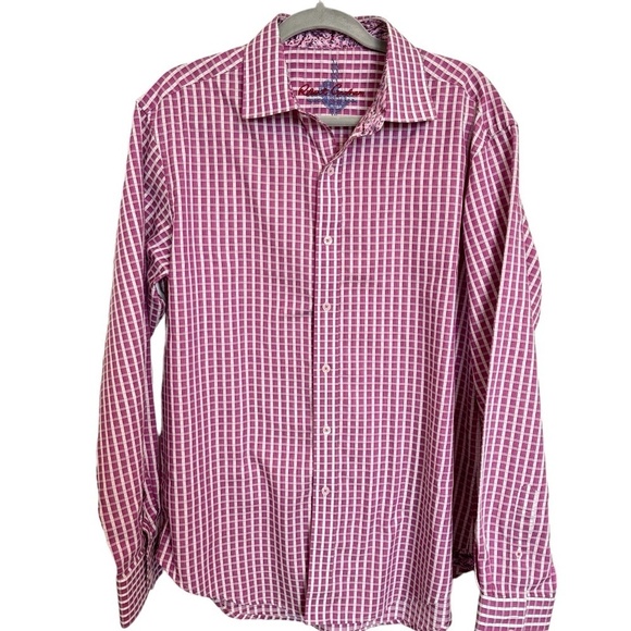 ROBERT Graham Luxury Long Sleeve Dress Shirt Pink and White Check Patter… - Picture 1 of 16